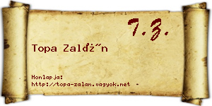 Topa Zalán névjegykártya