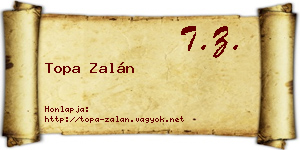 Topa Zalán névjegykártya